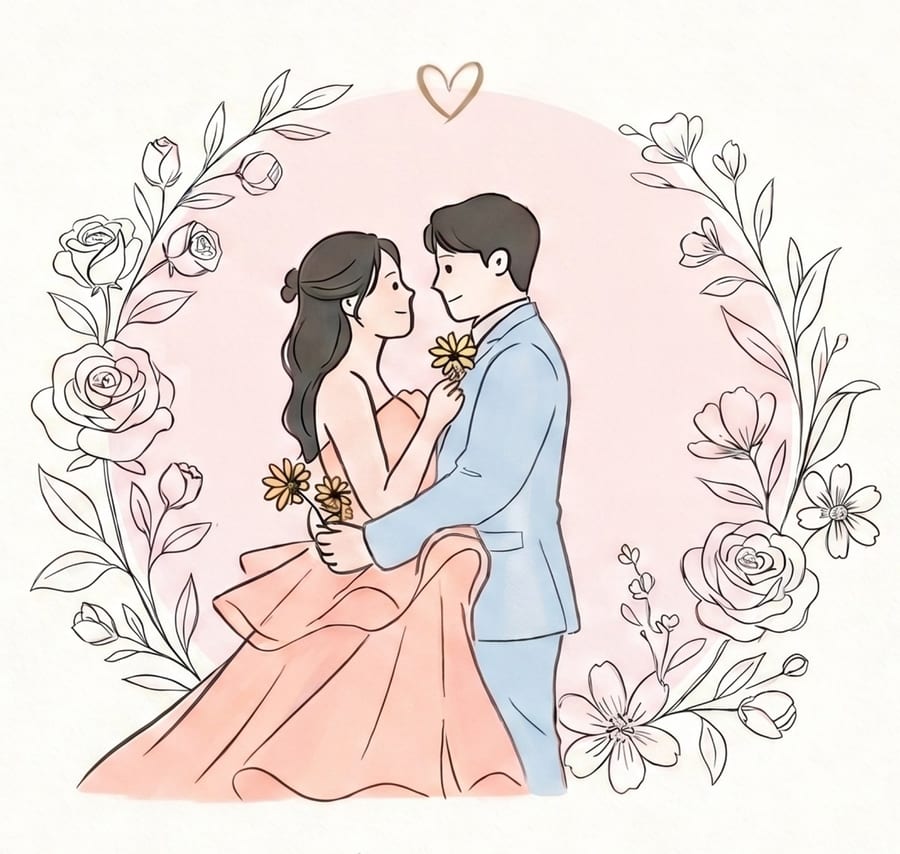 양석환 이수진 웨딩 일러스트